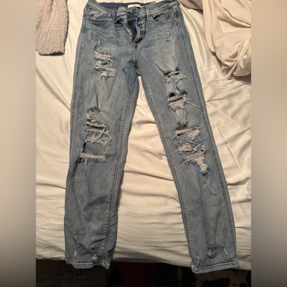 Eunina Light Blue Distressed Skinny Jeans - Picture 1 of 3